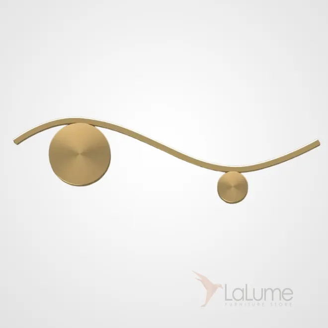 Серия настенных светильников с двумя круглыми креплениями на изогнутом корпусе с LED-подсветкой TEMP L60 Brass Серия настенных светильников с двумя круглыми креплениями на изогнутом корпусе с LED-подсветкой TEMP L60 Brass