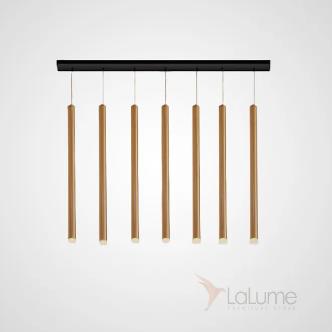 Готовая комбинация подвесных светодиодных светильников с трубчатыми плафонами оттенка латунь HARDER COMBO B L7 H60