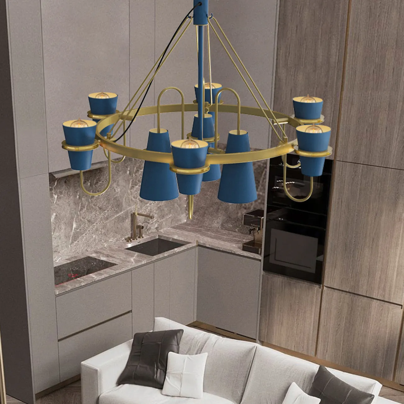 Подвесная люстра REINAR B D78 Black от ImperiumLoft