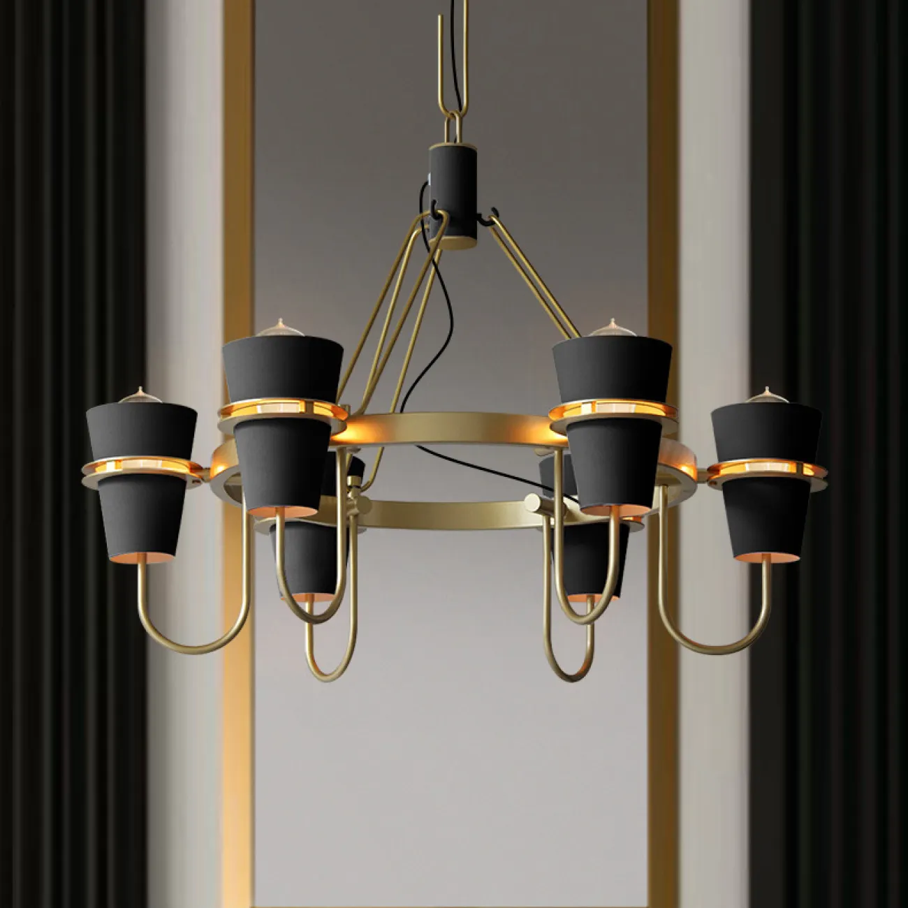 Подвесная люстра REINAR B D78 Black от ImperiumLoft