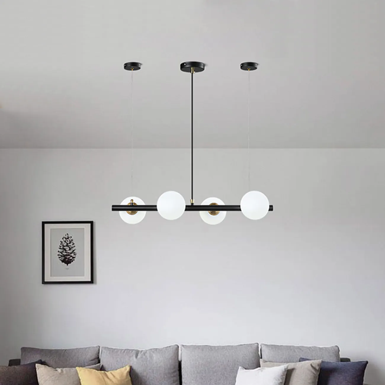 Подвесной реечный светильник HAKON L Черный от ImperiumLoft