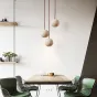 Готовая комбинация подвесных светильников с шарообразным корпусом из желтого камня травертина POVL COMBO D12