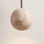 Готовая комбинация подвесных светильников с шарообразным корпусом из желтого камня травертина POVL COMBO D12