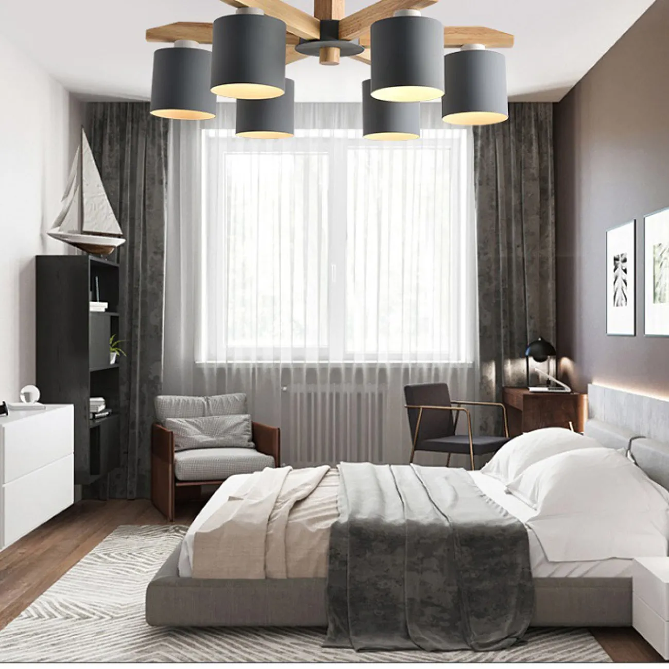 Потолочная люстра CRISS L8 Grey от ImperiumLoft