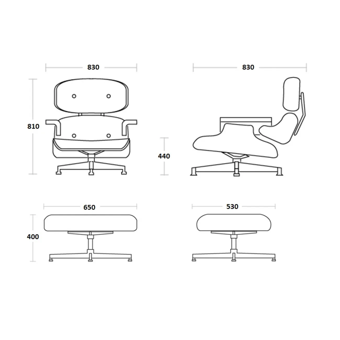 Кресло Eames Lounge Chair & Ottoman designed by Charles and Ray Eames in 1956 от LaLume