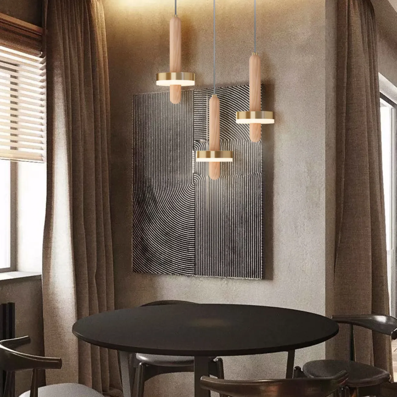 Подвесной светильник FALKA MORE B Brown Диск от ImperiumLoft