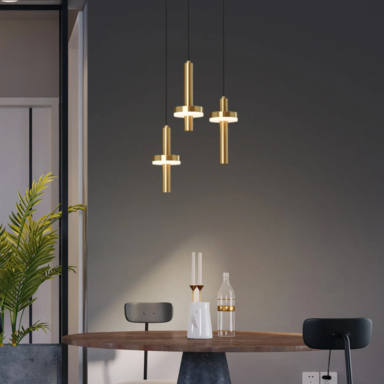 Подвесной светильник FALKA MORE B Brown Диск от ImperiumLoft