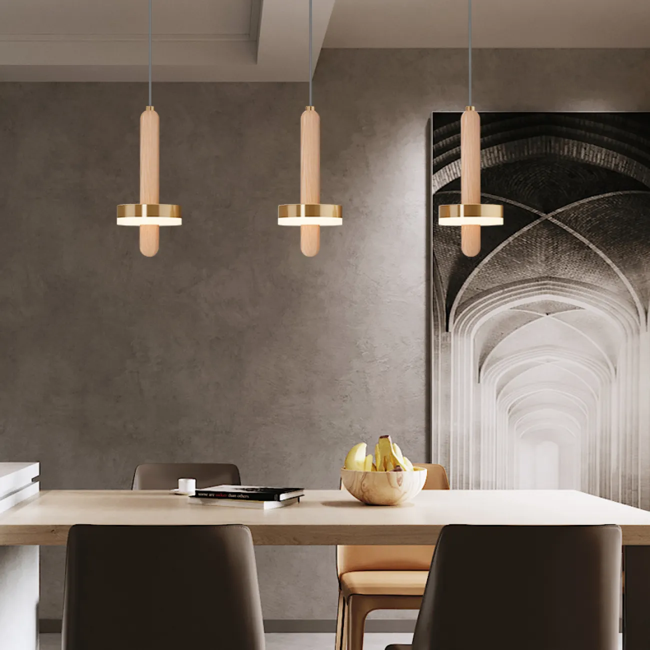 Подвесной светильник FALKA MORE B Brown Диск от ImperiumLoft