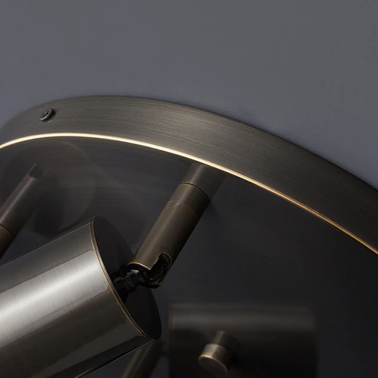 Серия светильников с поворотными цилиндрическими спотами на основании в форме диска из настоящей латуни SEDOR D25 Black Серия светильников с поворотными цилиндрическими спотами на основании в форме диска из настоящей латуни SEDOR D25 Black