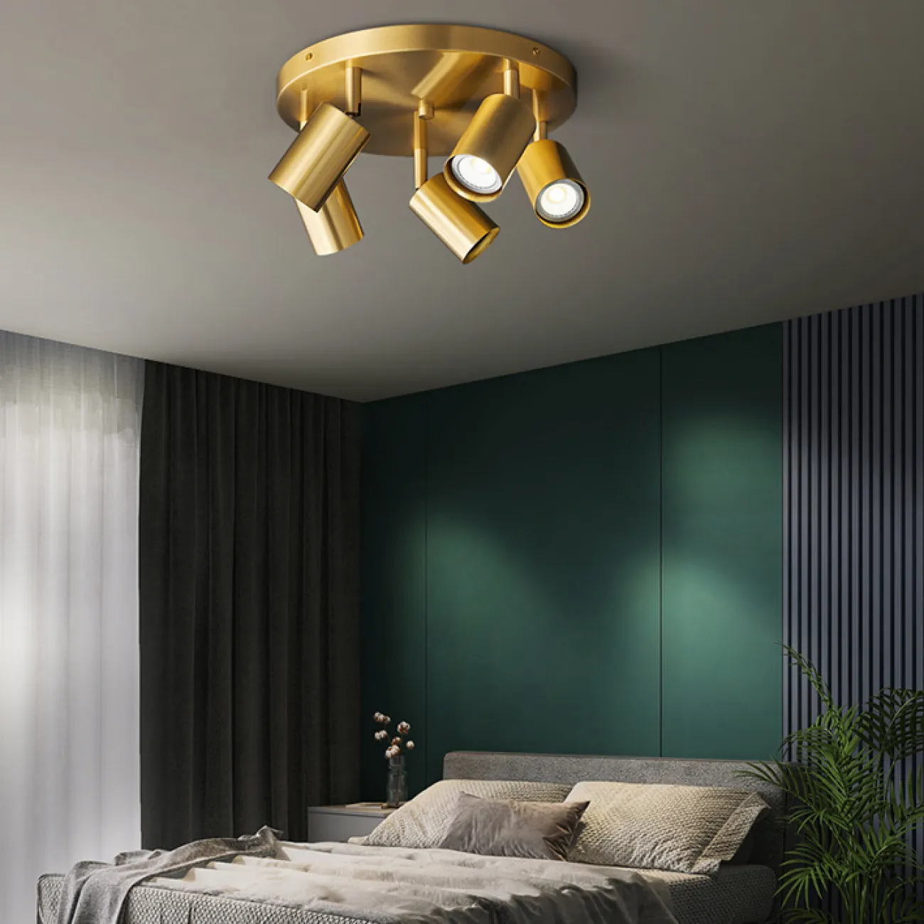 Серия светильников с поворотными цилиндрическими спотами на основании в форме диска из настоящей латуни SEDOR D25 Black Серия светильников с поворотными цилиндрическими спотами на основании в форме диска из настоящей латуни SEDOR D25 Black