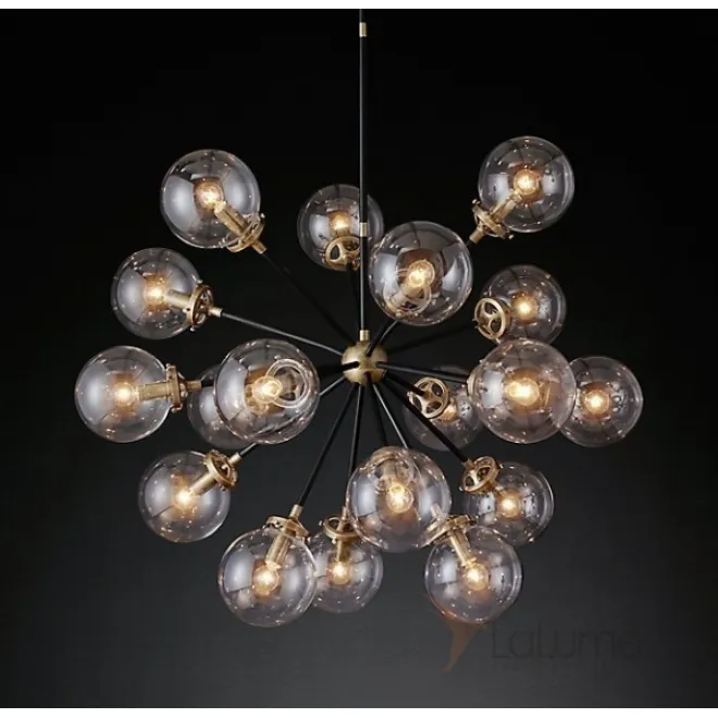 Люстра RH Bistro Globe Clear Glass Burst Chandelier 16 от LaLume