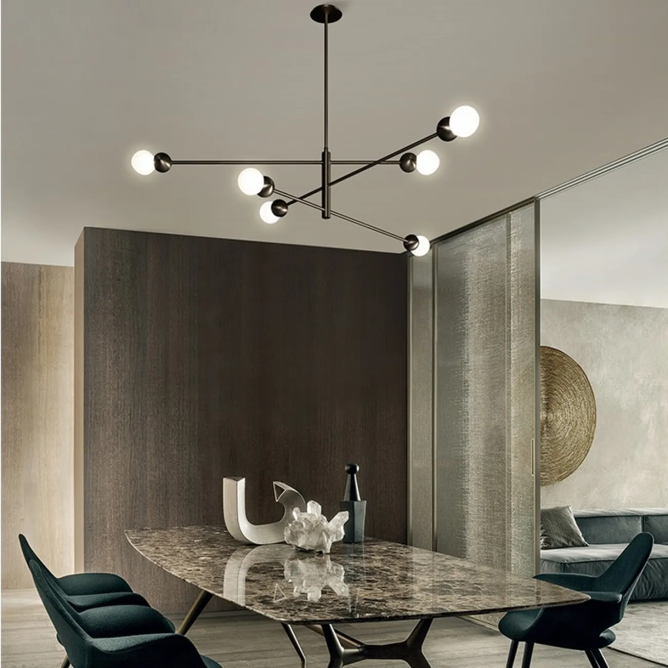 Люстра на штанге SALME L10 B Gold от ImperiumLoft