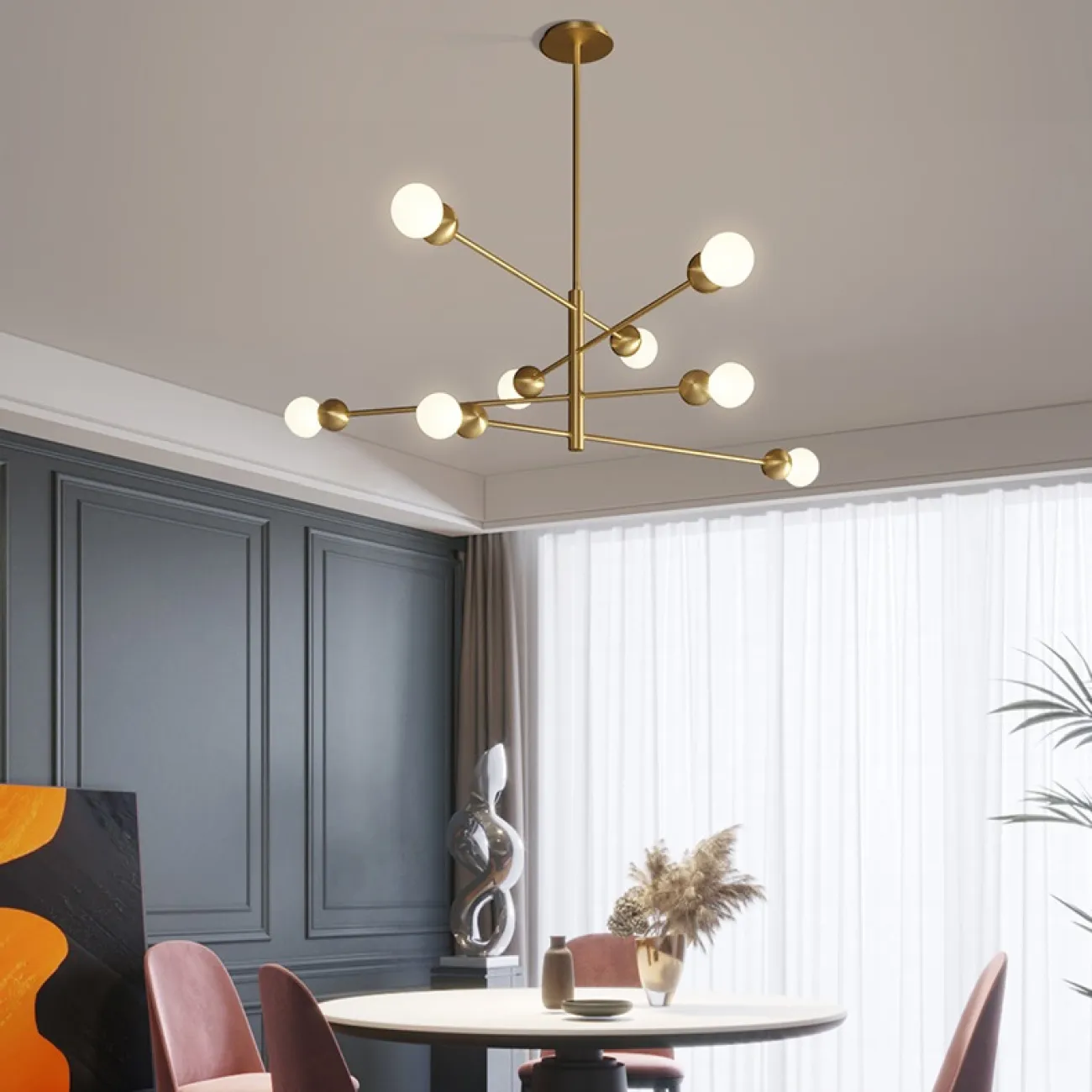 Люстра на штанге SALME L6 B Gold от ImperiumLoft