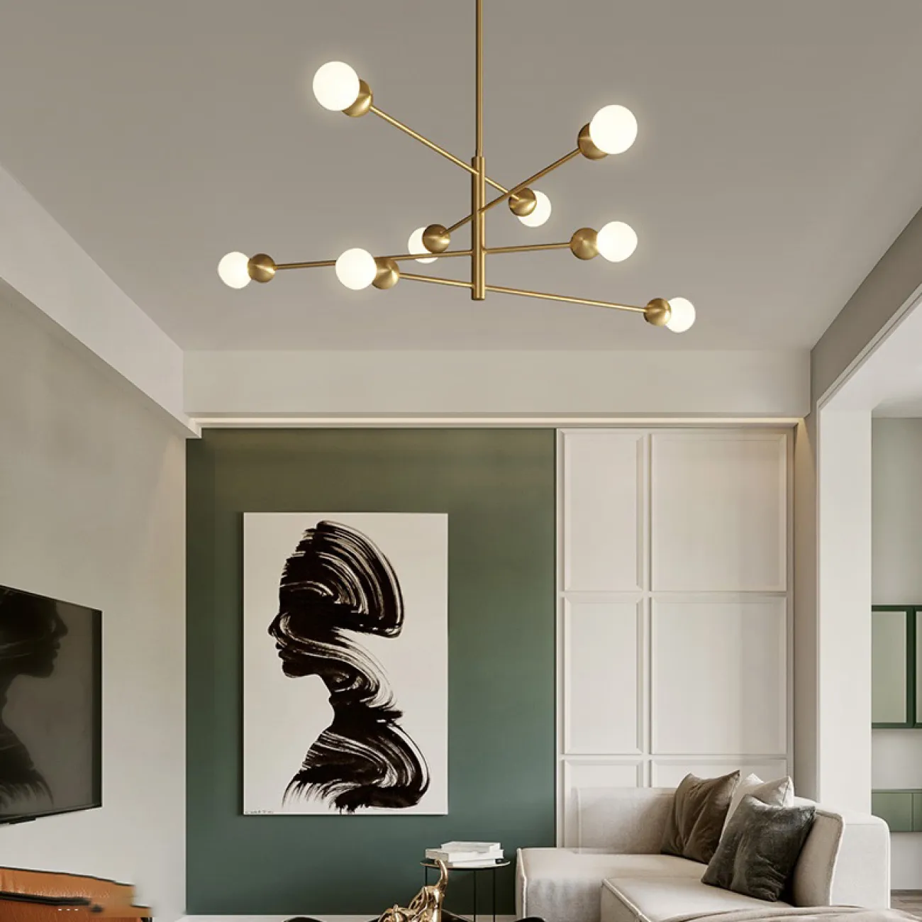 Люстра на штанге SALME L10 B Gold от ImperiumLoft