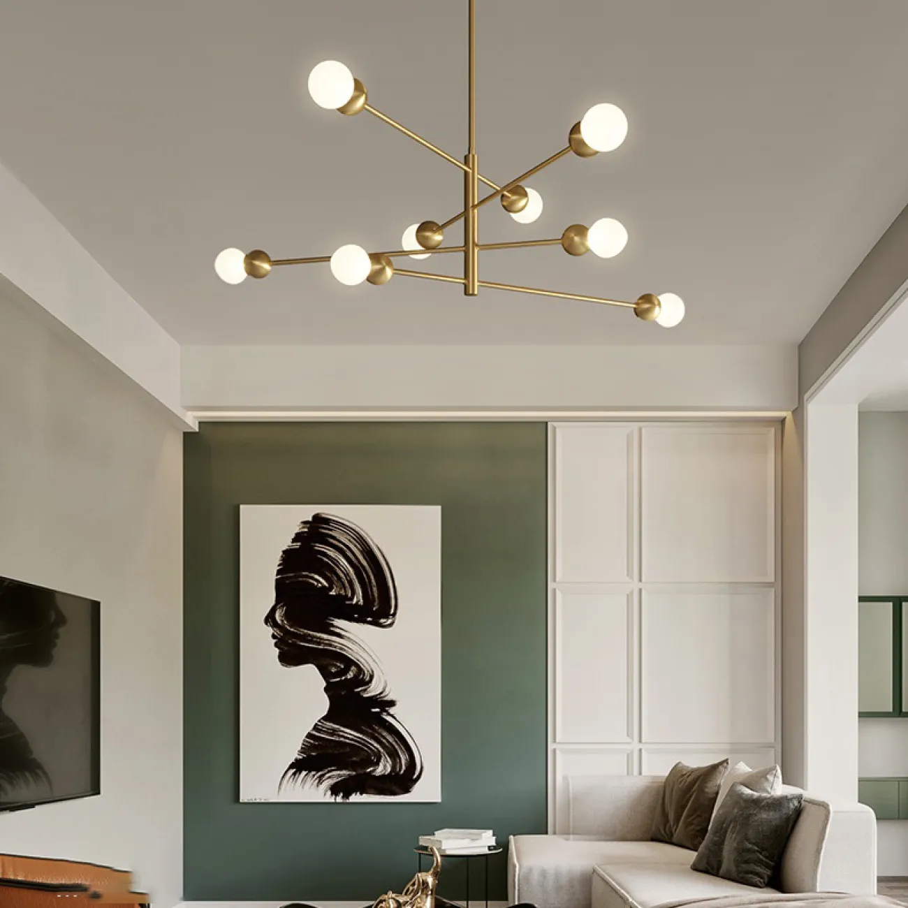 Люстра на штанге SALME L6 B Gold от ImperiumLoft