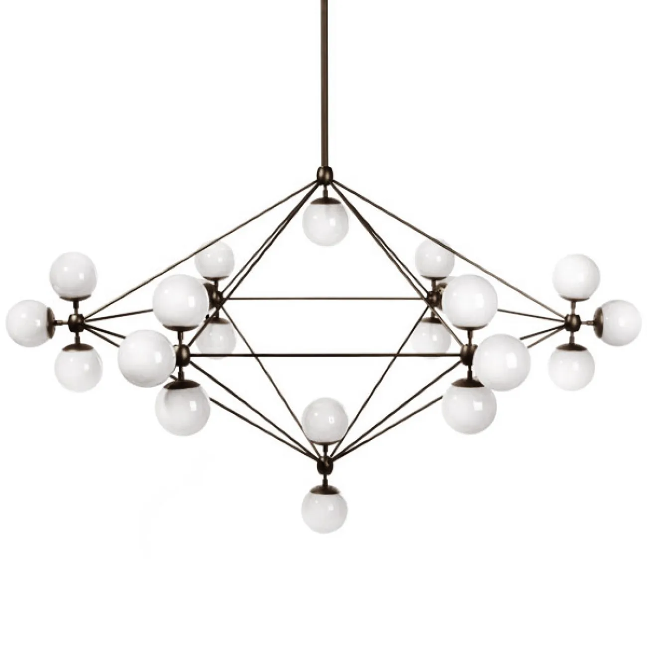 Modo Chandelier Black and White Glass 15-21 Globes designed by Jason Miller от LaLume Modo Chandelier Black and White Glass 15-21 Globes designed by Jason Miller от LaLume