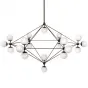 Modo Chandelier Black and White Glass 15-21 Globes designed by Jason Miller от LaLume