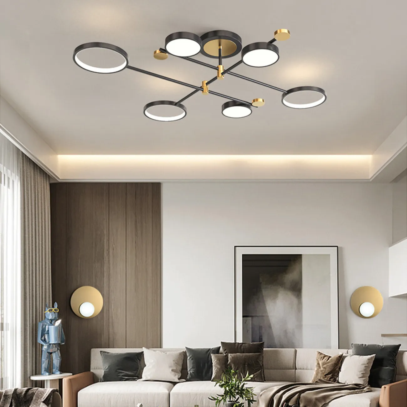 Потолочная люстра MARSA L4 Black от ImperiumLoft