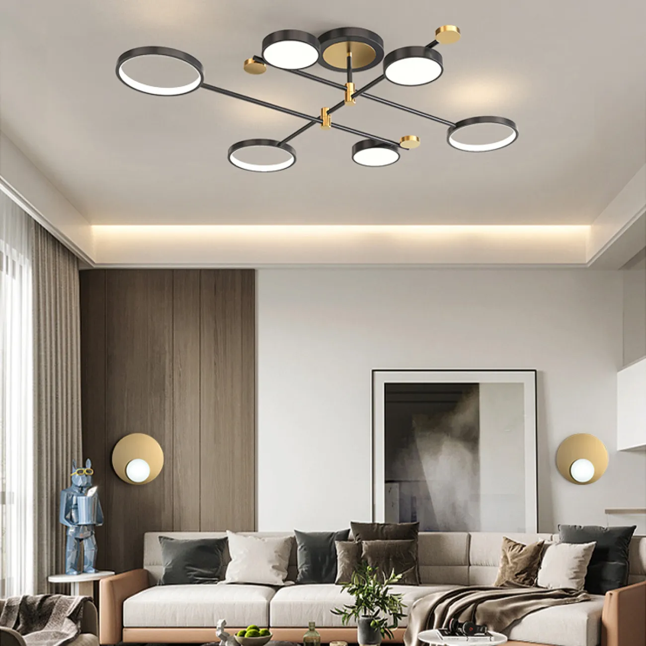 Потолочная люстра MARSA L4 Black от ImperiumLoft