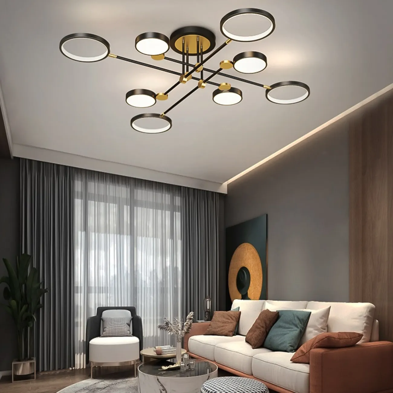 Потолочная люстра MARSA L4 Black от ImperiumLoft