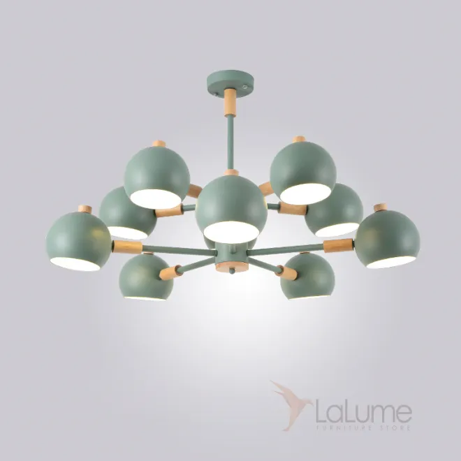 Люстра на штанге SVEN 10 lamps Green от ImperiumLoft
