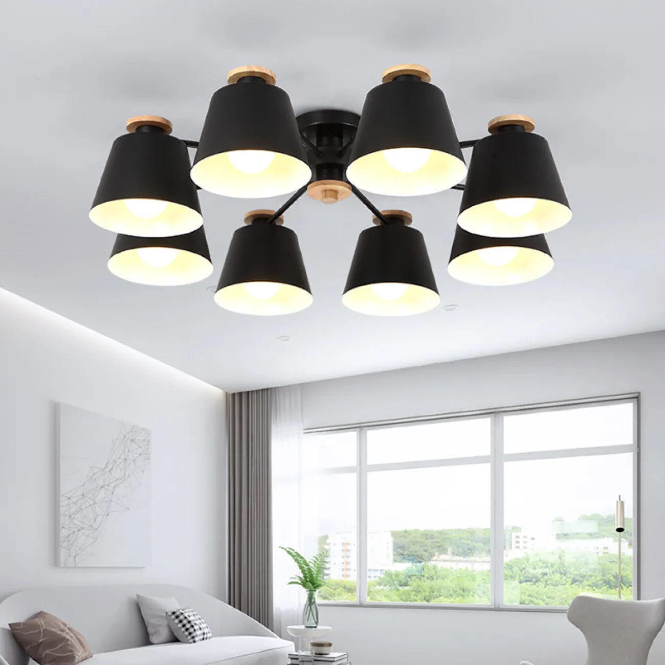 Люстра на штанге SCAD D80 Black от ImperiumLoft