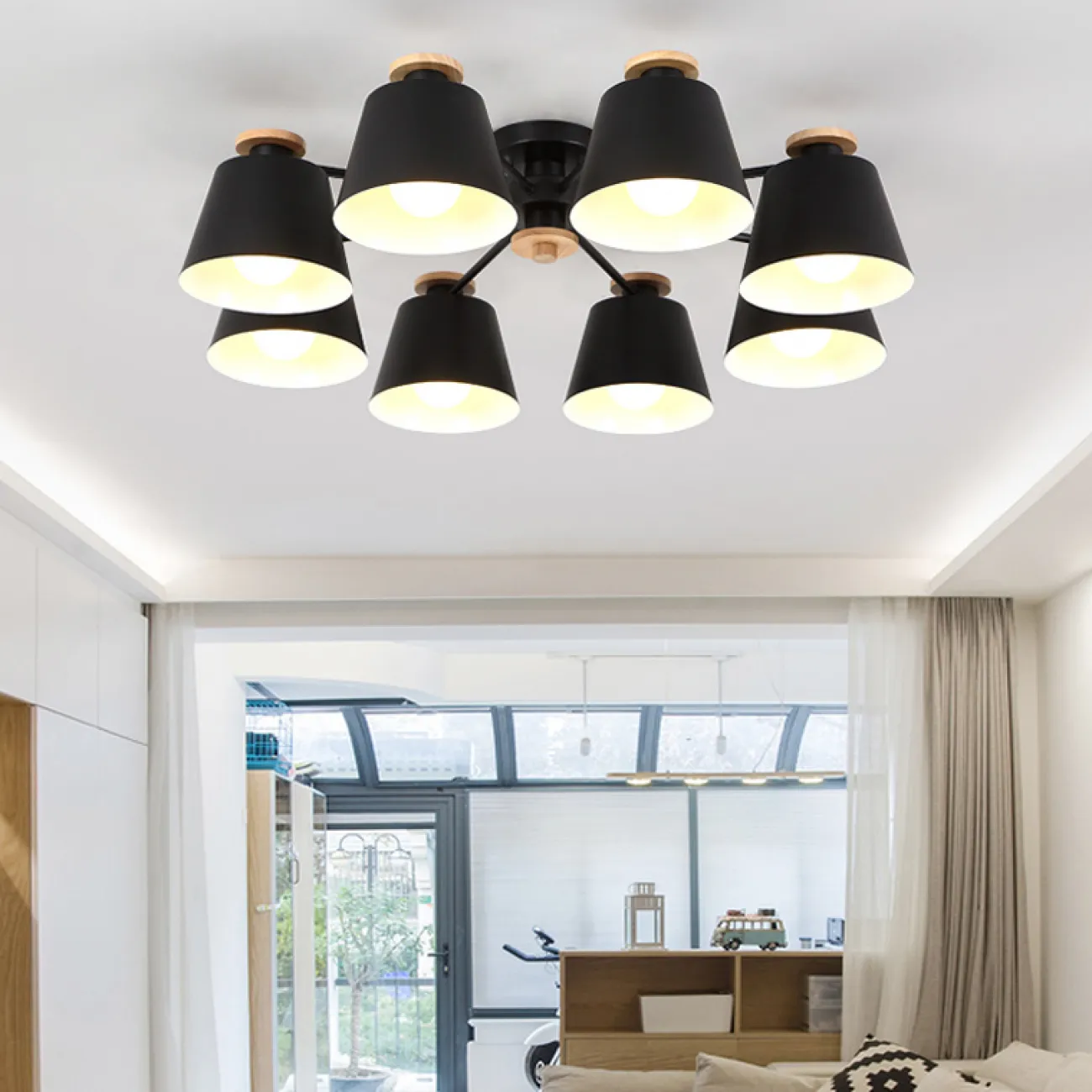Люстра на штанге SCAD D80 Black от ImperiumLoft