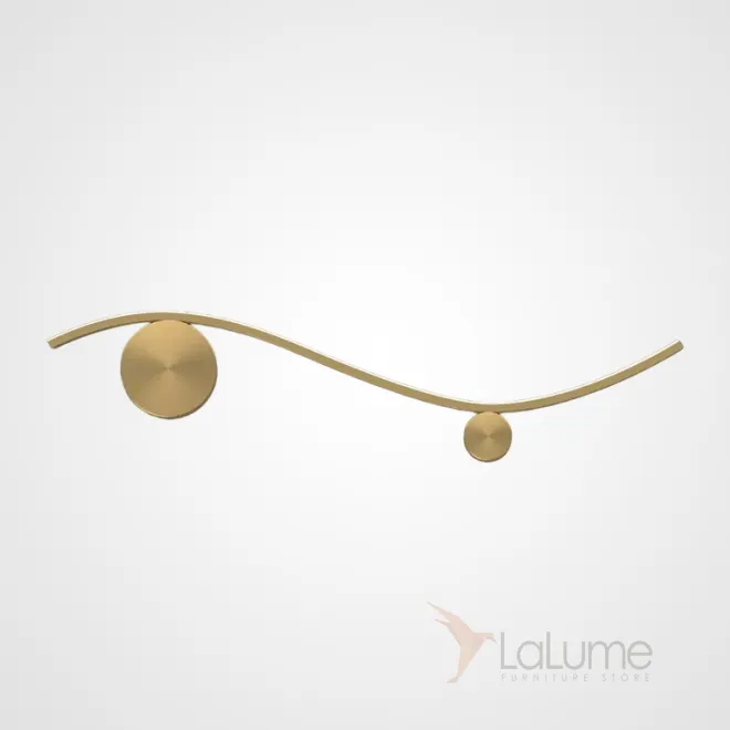 Серия настенных светильников с двумя круглыми креплениями на изогнутом корпусе с LED-подсветкой TEMP L80 Brass