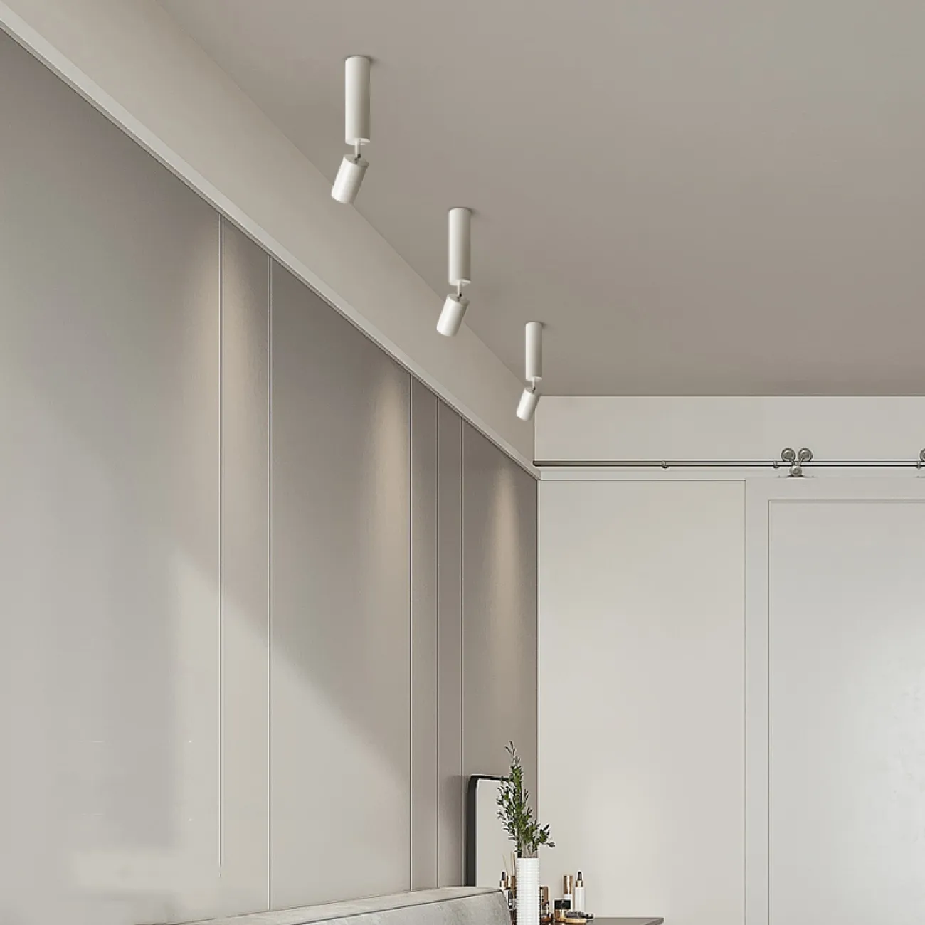 Серия точечных светодиодных светильников с поворотным цилиндрическим плафоном на выдвижной ножке NET H23 Black 3000К