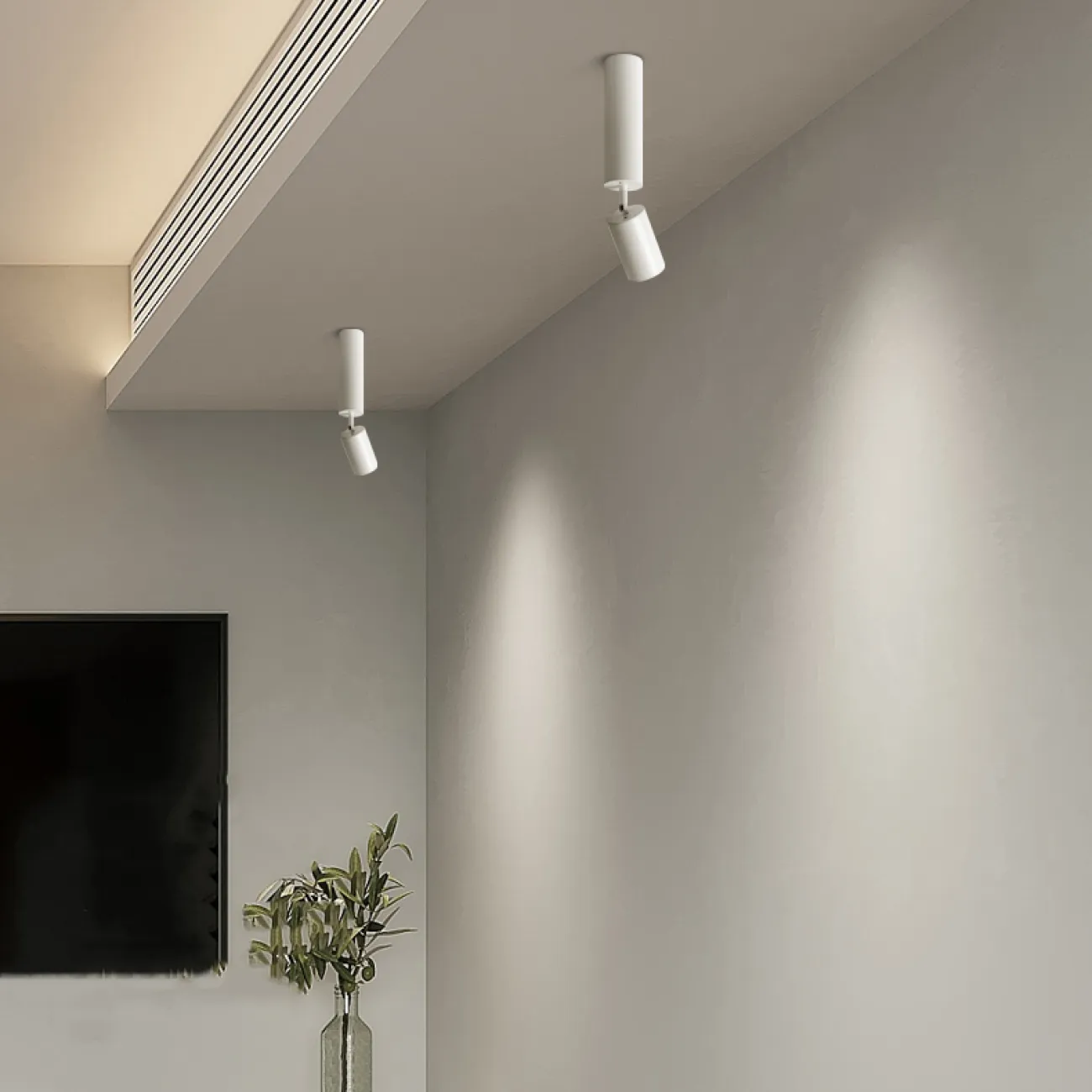 Серия точечных светодиодных светильников с поворотным цилиндрическим плафоном на выдвижной ножке NET H23 Black 3000К