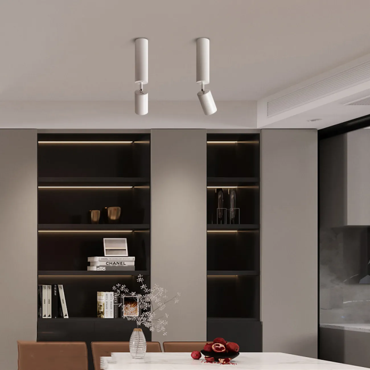 Серия точечных светодиодных светильников с поворотным цилиндрическим плафоном на выдвижной ножке NET H23 Black 3000К