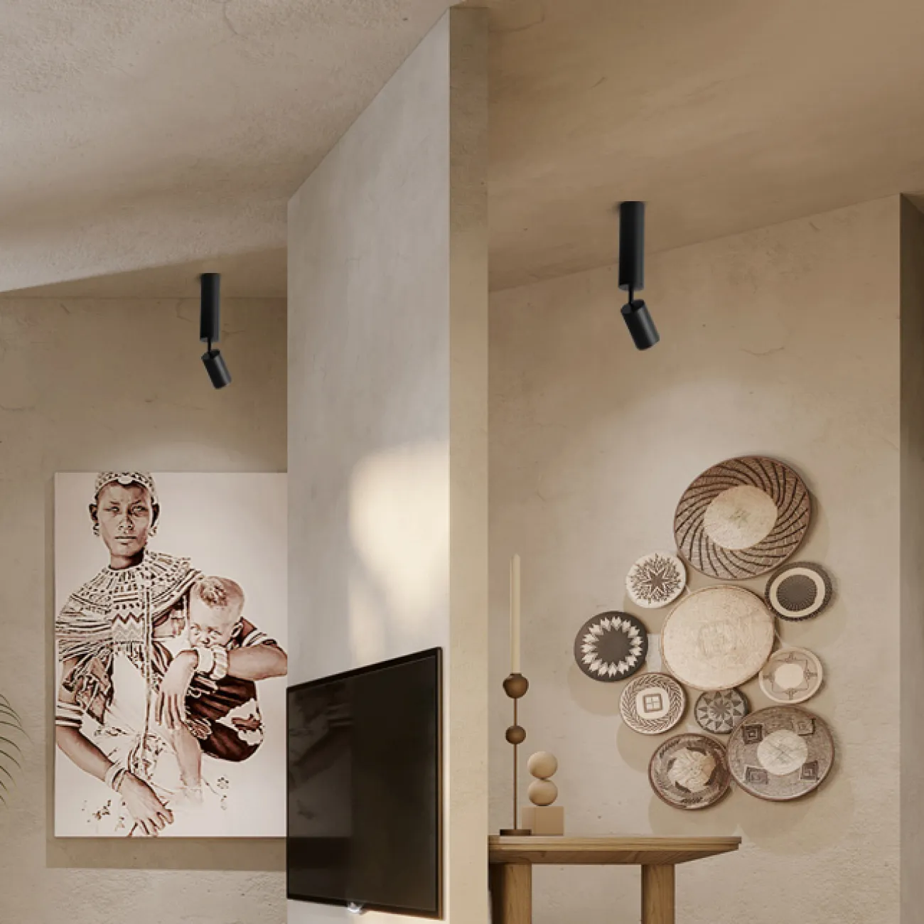 Серия точечных светодиодных светильников с поворотным цилиндрическим плафоном на выдвижной ножке NET H23 Black 3000К