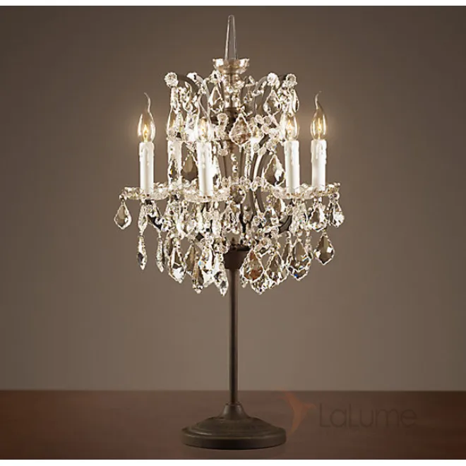 Настольная лампа 19TH C. ROCOCO IRON & CLEAR CRYSTAL Table Lamp от LaLume