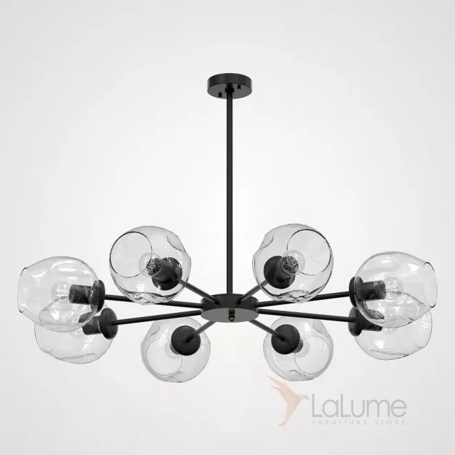 Люстра на штанге MARINE B 8 Black/Transparent от ImperiumLoft