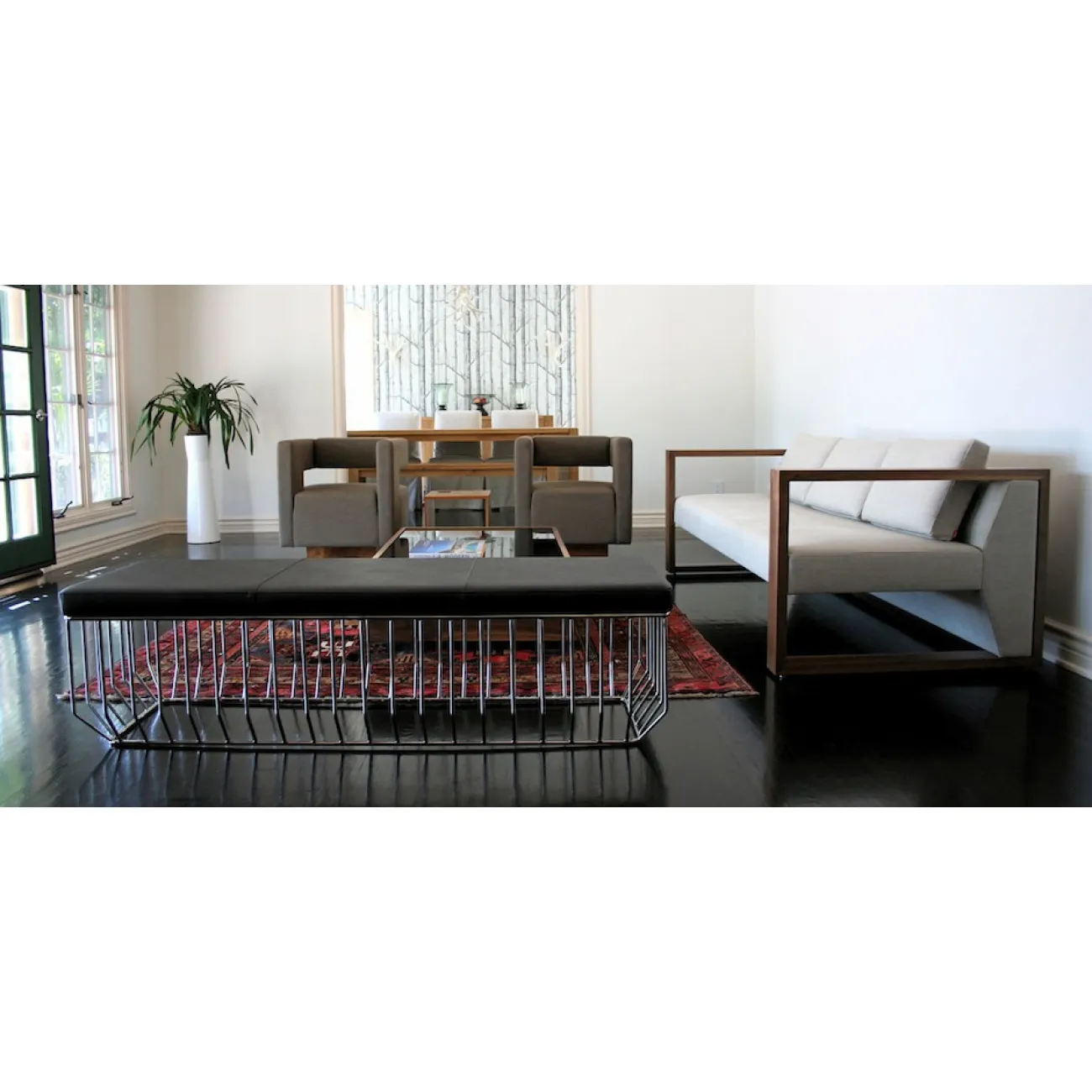 Банкетка Reza Feiz leather Bench designed by Reza Feiz от LaLume