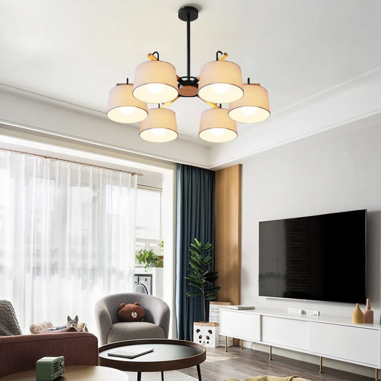 Потолочная люстра на штанге EVEN 8 Olive от ImperiumLoft