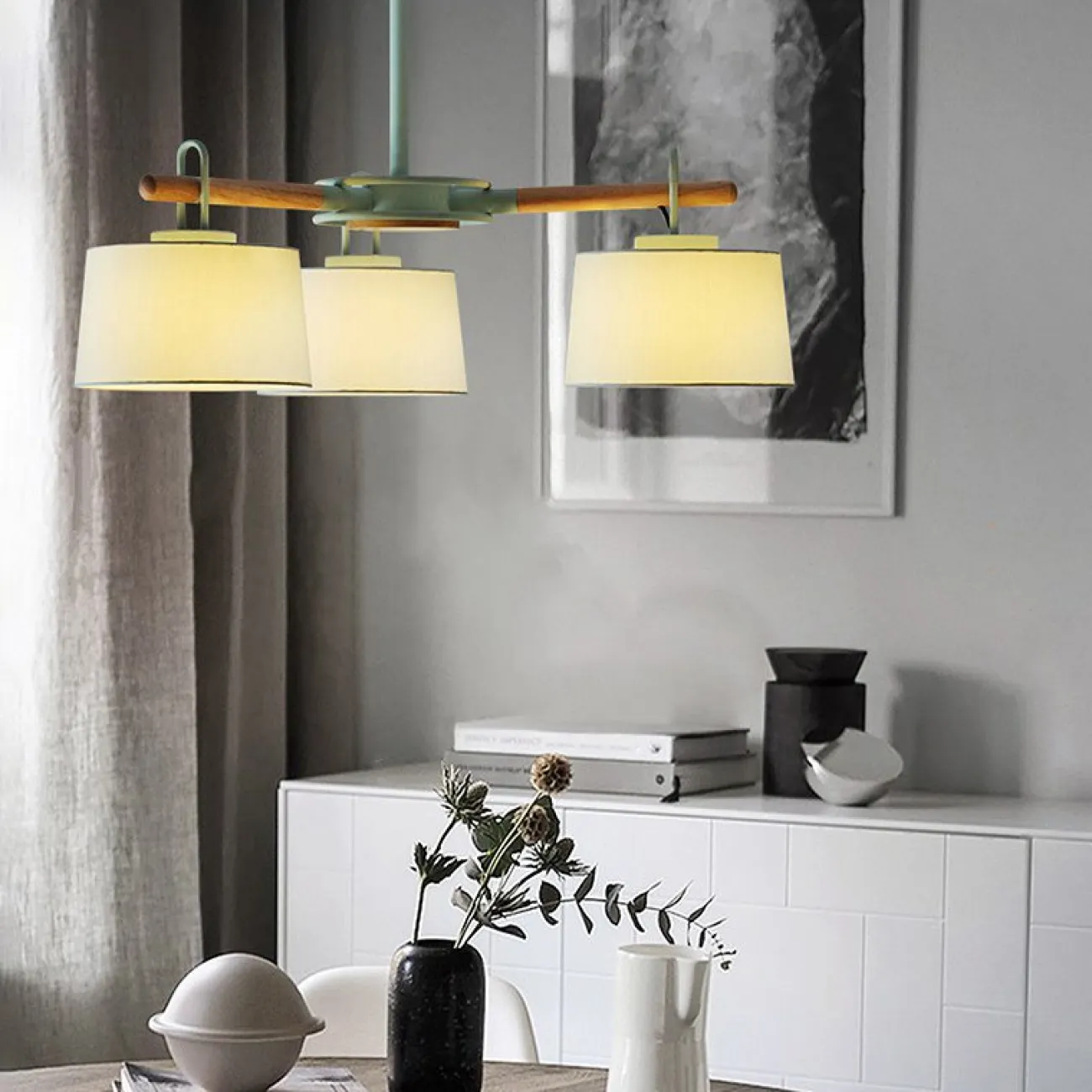 Потолочная люстра на штанге EVEN 8 Gray от ImperiumLoft