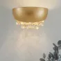 Настенный светодиодный светильник с хрустальными подвесками на основании в форме чаши с имитацией сусального золота ROALD