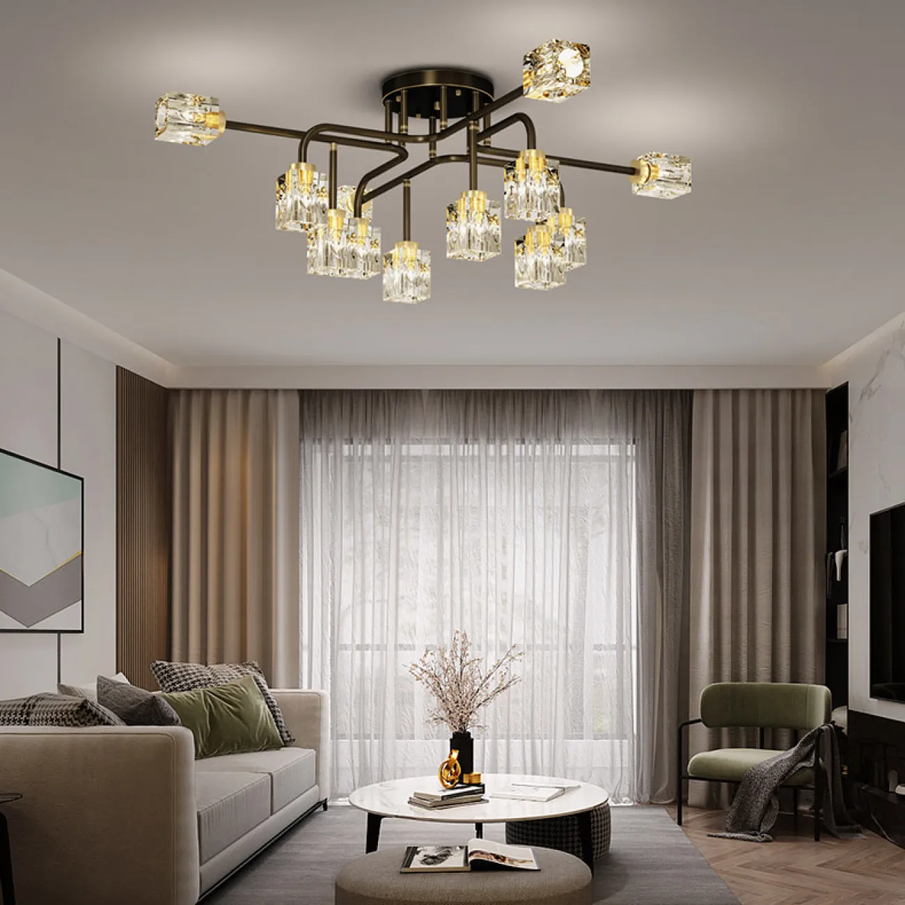 Потолочная люстра MICHAL L4 Brass от ImperiumLoft Потолочная люстра MICHAL L4 Brass от ImperiumLoft