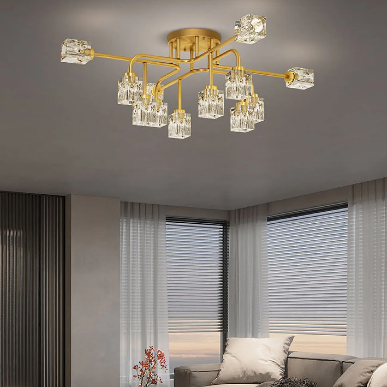 Потолочная люстра MICHAL L4 Brass от ImperiumLoft Потолочная люстра MICHAL L4 Brass от ImperiumLoft