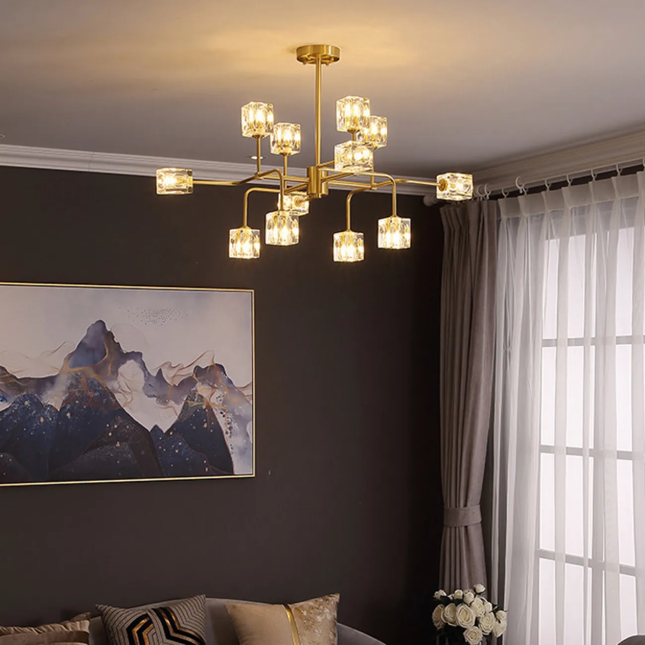 Потолочная люстра MICHAL L4 Brass от ImperiumLoft Потолочная люстра MICHAL L4 Brass от ImperiumLoft