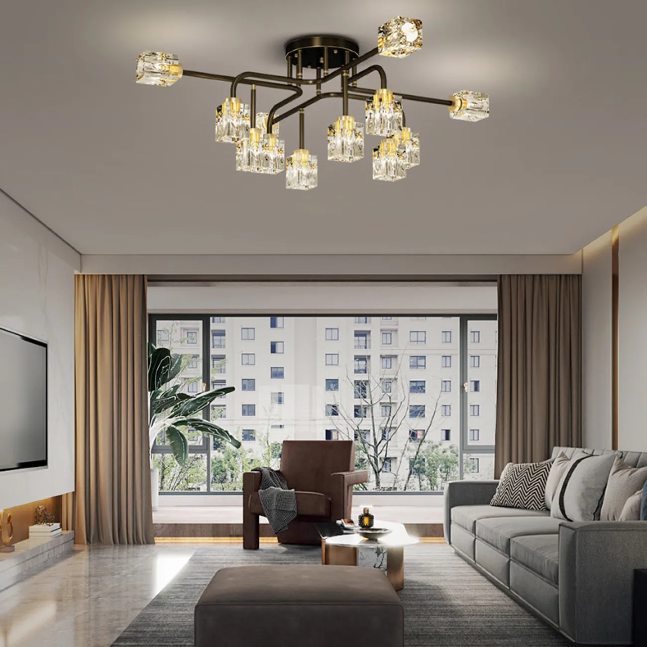 Потолочная люстра MICHAL L4 Brass от ImperiumLoft Потолочная люстра MICHAL L4 Brass от ImperiumLoft