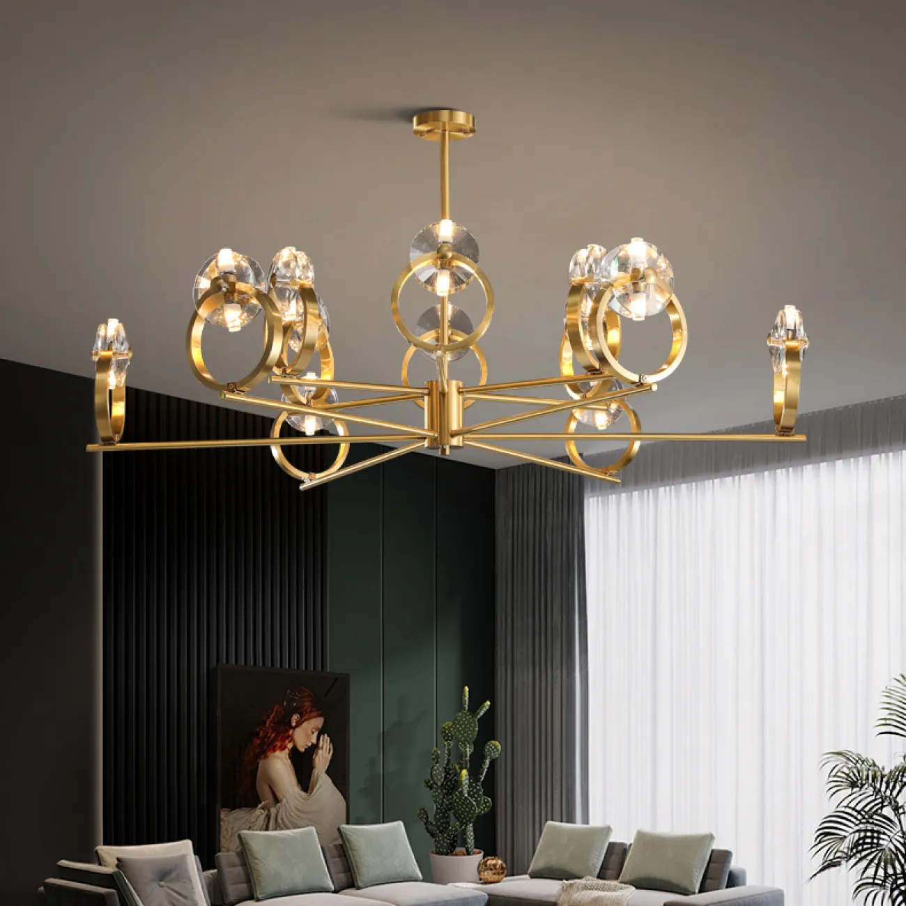 Потолочная люстра ADONICA CH B L16 от ImperiumLoft