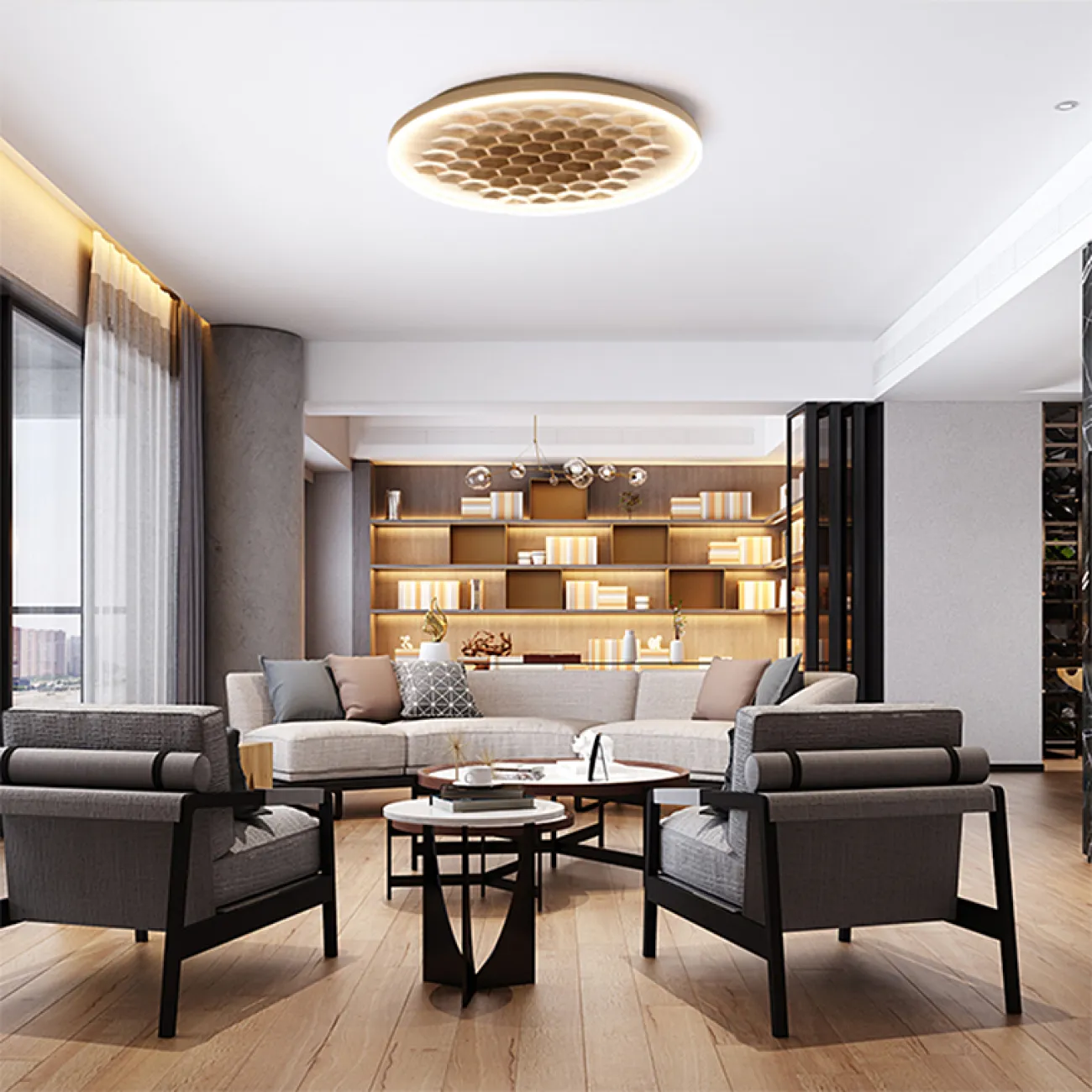 Потолочный светильник HONEY D60 Gold/Light wood от ImperiumLoft