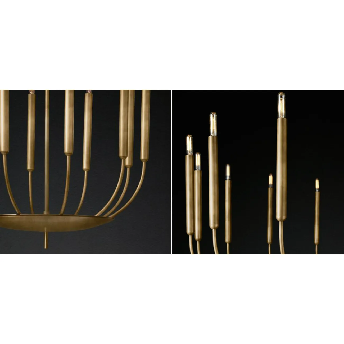 Люстра RH Quenouilles Round Chandelier brass