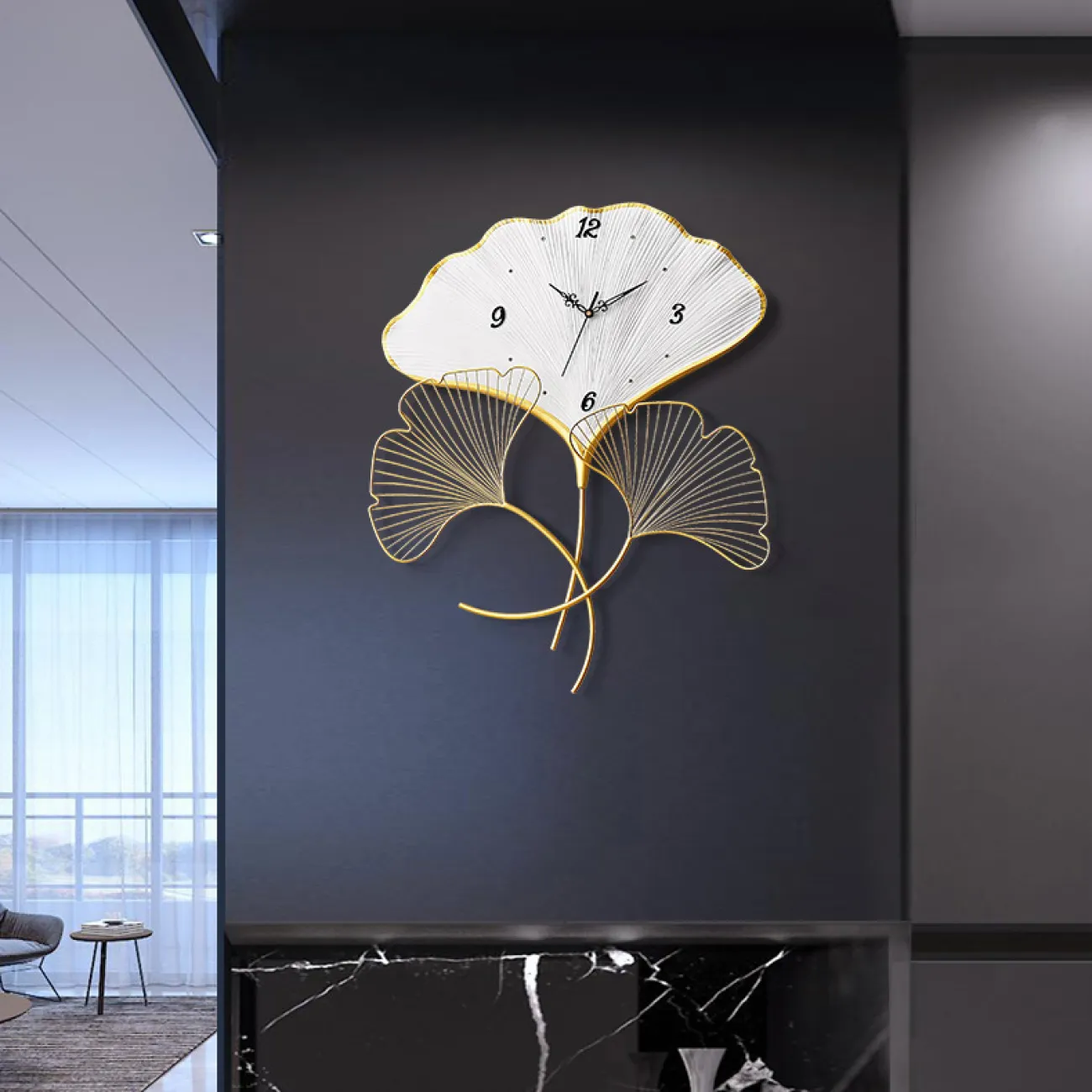 Декоративные стильные настенные часы "Листья", современные, бесшумные, кварцевые LaLume-KKK20293-20 Декоративные стильные настенные часы "Листья", современные, бесшумные, кварцевые LaLume-KKK20293-20