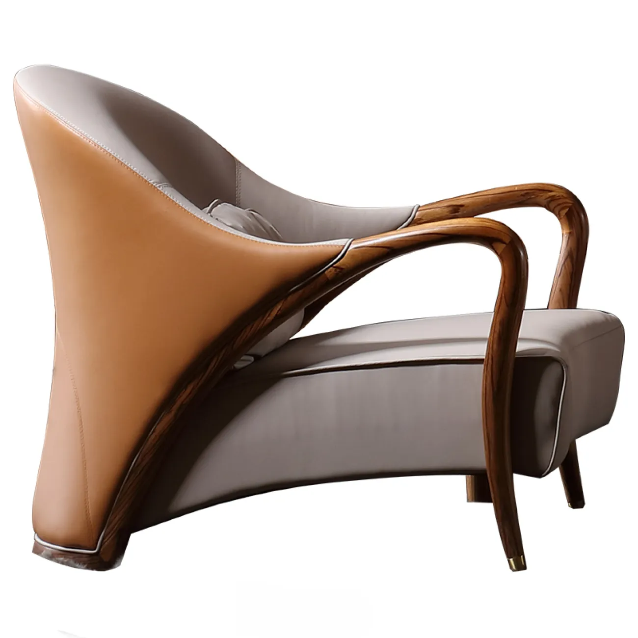 Кожаное кресло для отдыха из массива дерева KASKOM 37298-29 Кожаное кресло для отдыха из массива дерева KASKOM 37298-29