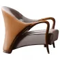 Кожаное кресло для отдыха из массива дерева KASKOM 37298-29