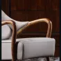 Кожаное кресло для отдыха из массива дерева KASKOM 37298-29