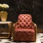 Роскошное кожаное кресло из массива дерева KASKOM 37299-29